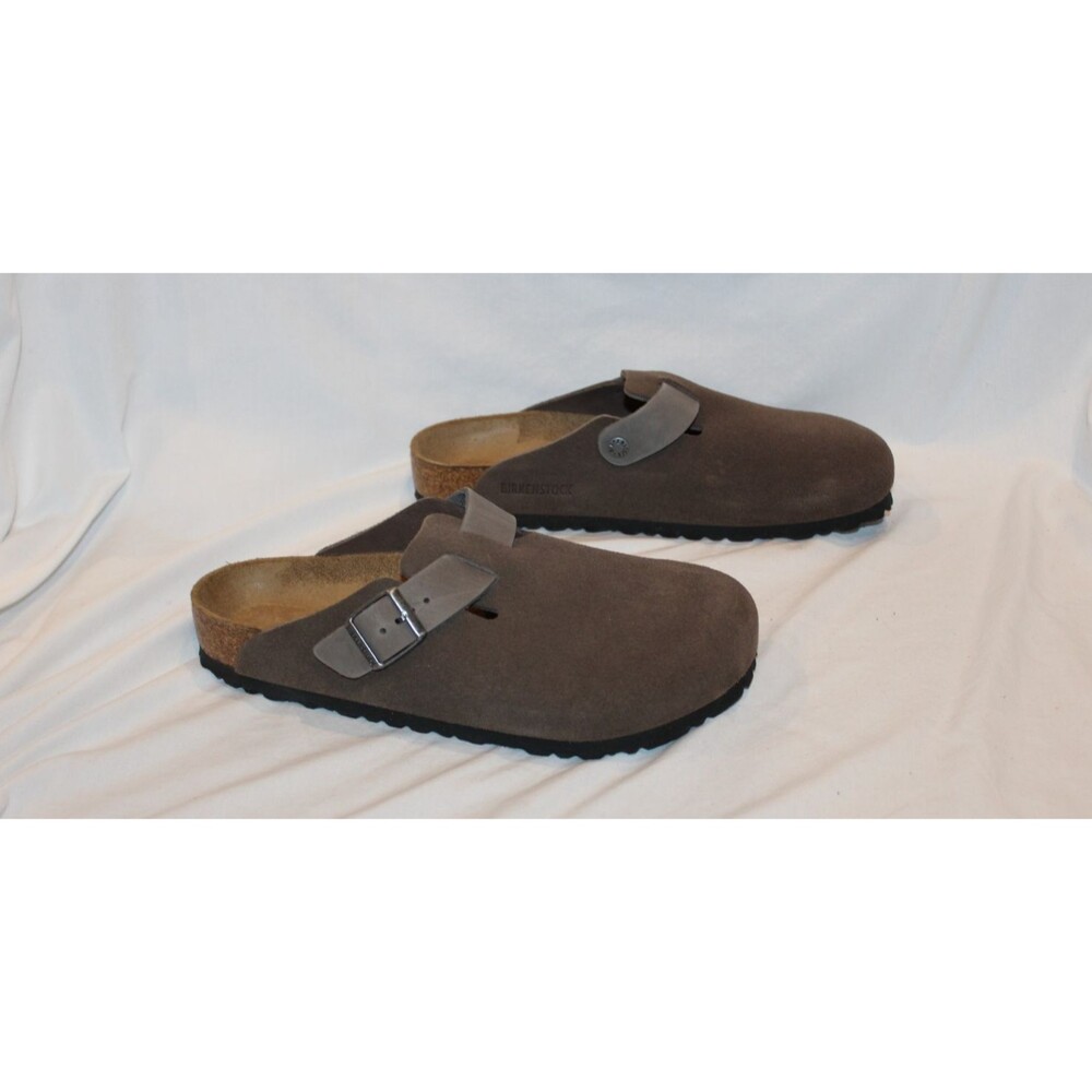 Birkenstock Men Boston BS Suede Mule Clog Suede Sandals EU 42 US 9 Reg Concrete